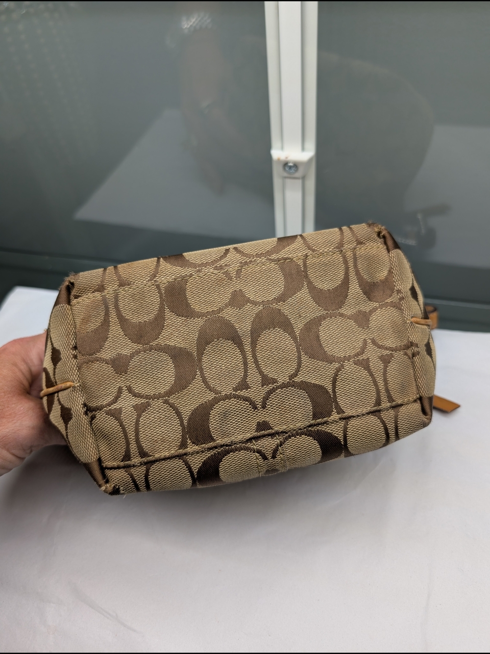 Coach Tan Signature Canvas Small Shoulder Bag - Picture 3 of 10